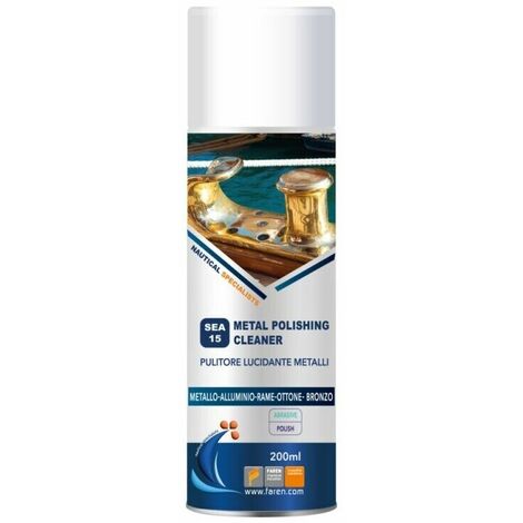 POLISH Lucidante Nautico Acciaio Ottone Bronzo Faren Battagliole Bitte da 200 ml