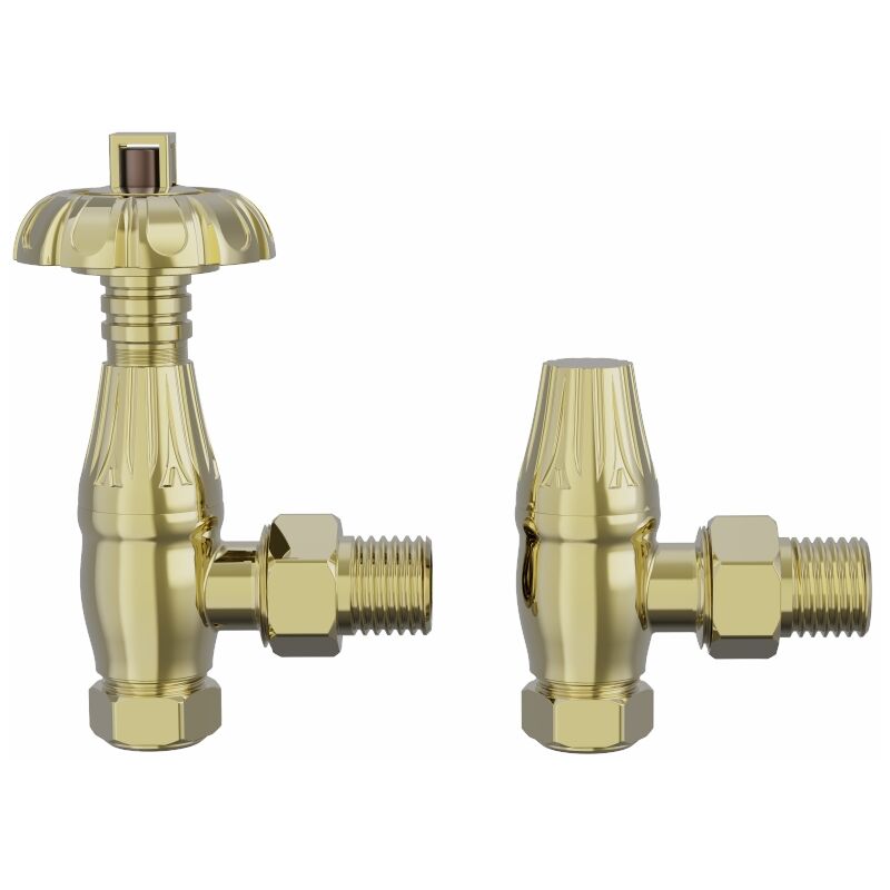 Image of Polished Brass Thermostatic TRV Angled Radiator&hellip;