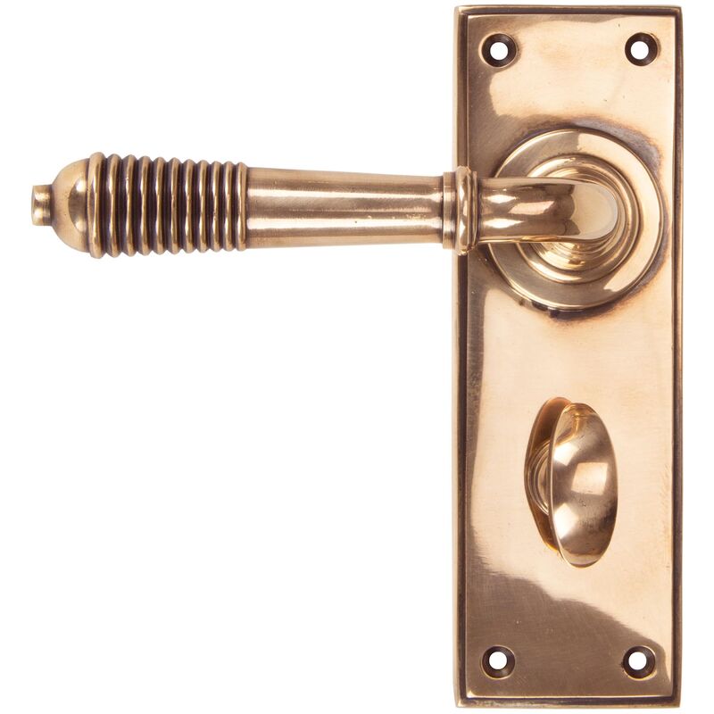 Polished Bronze Reeded Lever Bathroom Set - From The Anvil