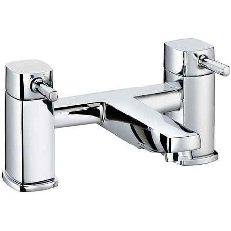 Polished Chrome Cube Lever Bath Filler Tap
