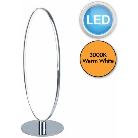 Polished Chrome LED Oval Table Lamp