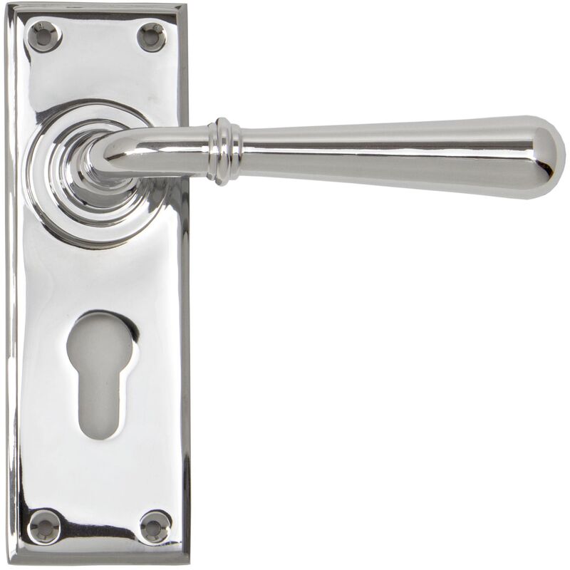 Polished Chrome Newbury Lever Euro Lock Set - From The Anvil
