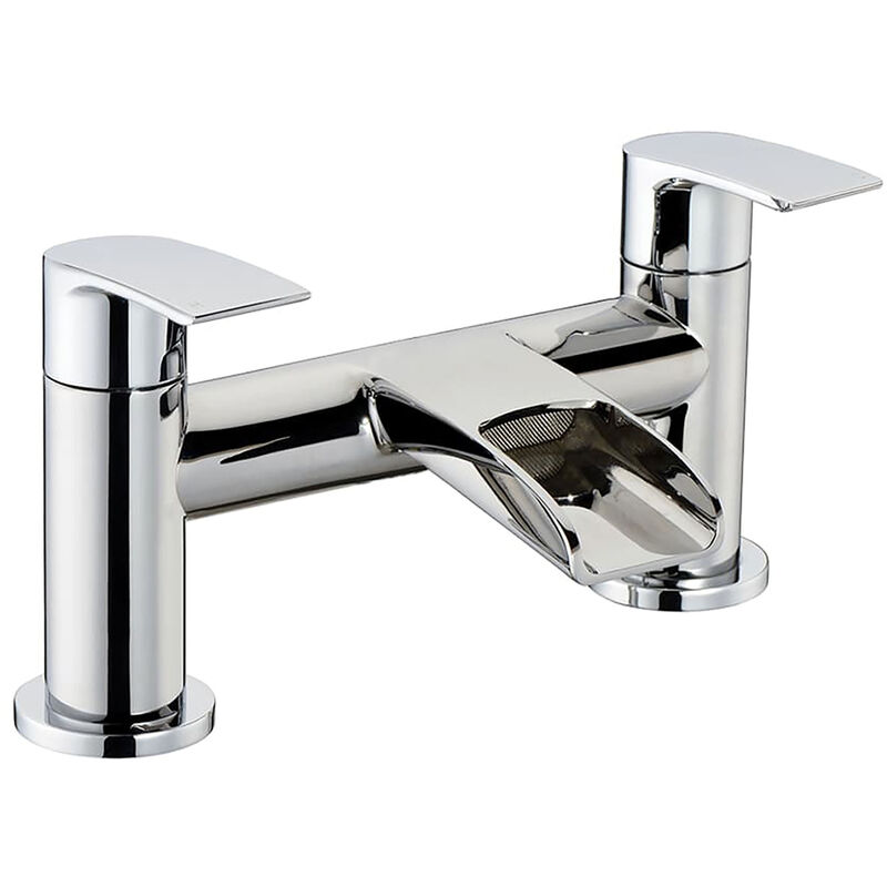 Polished Chrome Round Waterfall Lever Bath Filler Tap