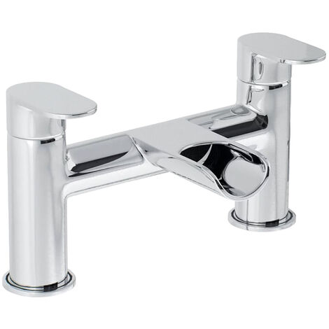 Polished Chrome Round Waterfall Lever Bath Filler Tap