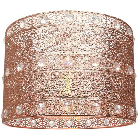 Polished Copper Acrylic Gem Moroccan Style Chandelier Pendant Light Shade by Happy Homewares - Copper