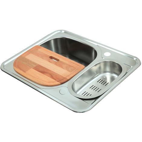 Polished Inset 1 5 Bowl Stainless Steel Kitchen Sink With