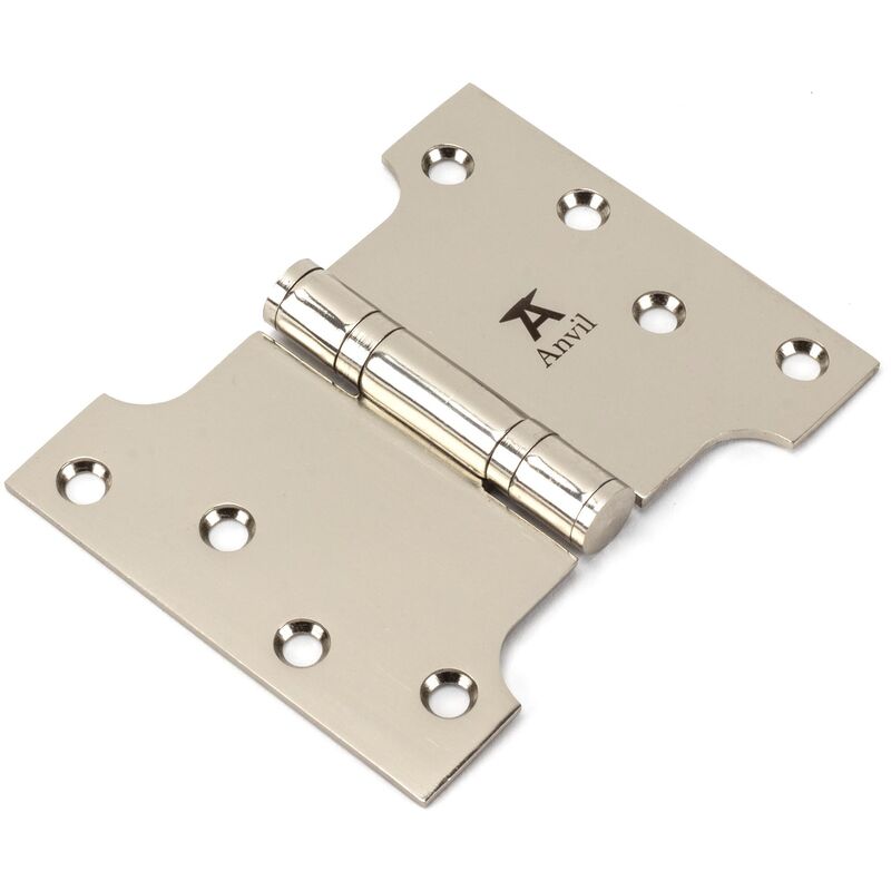 From The Anvil Polished Nickel 4" x 3" x 5" Parliament Hinge (pair) ss