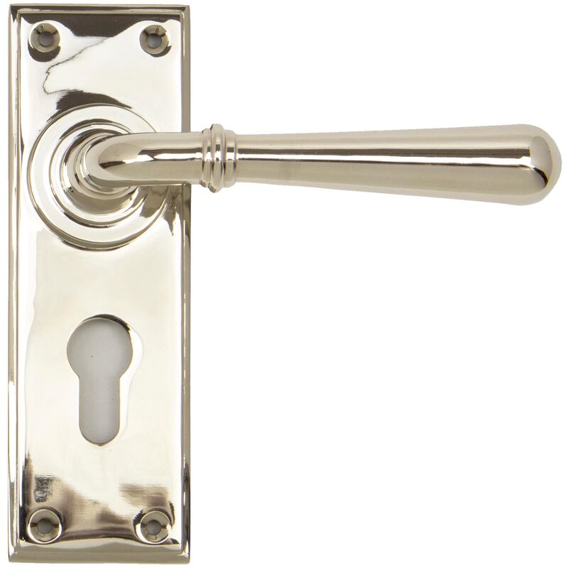 Polished Nickel Newbury Lever Euro Lock Set - From The Anvil