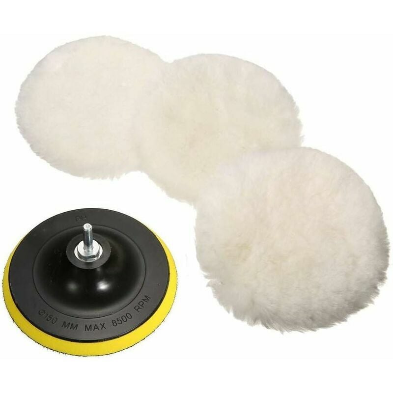 Polishing Pads, Polishing Wool 150mm Car Polishing Cups, Pad Kits with M14 Drill Bit Adapter Pack