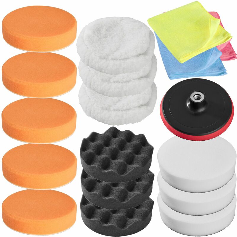 Polishing pads set 18 PCs - polishing pads, car polishing pads, buffing pads - white