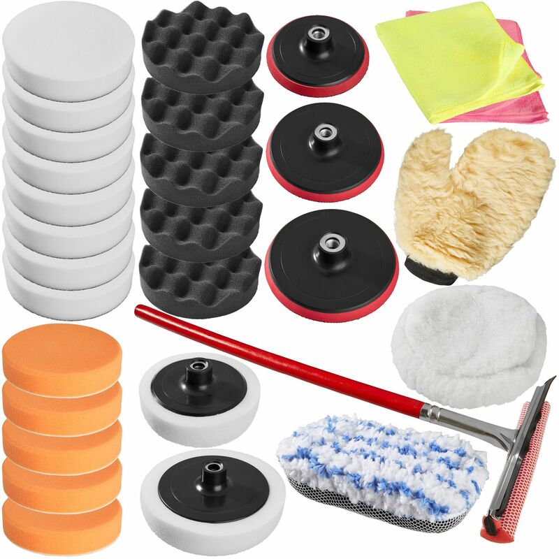 Polishing pads set 29 PCs - polishing pads, car polishing pads, buffing pads - colorful