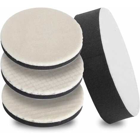Polissage de Voiture en Laine et éponges 125mm, Lot de 4 Bonnet de Polissage éponge Tampons Disque de Polissage pour Machine à Polir Polisseuse Rectifieuse Polisseuse de Voiture GrooFoo