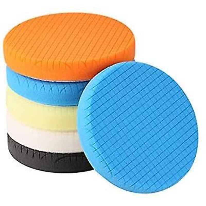 Polissage Pad, 5 Pièces 150mm/6 Pouces Éponge de Polissage Kit de Polissage pour Voiture Polisseur Tampon Pad/pour ro/da Double Action polisseuse