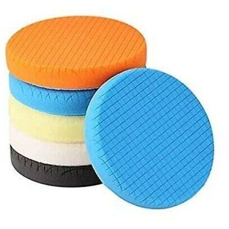 Polissage Pad, 5 Pièces 150mm/6 Pouces Éponge de Polissage Kit de Polissage pour Voiture Polisseur Tampon Pad/pour RO/DA Double Action polisseuse Polissage