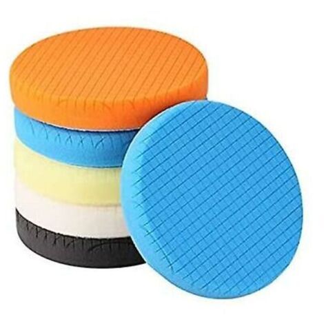 Polissage Pad, 5 Pièces 150mm/6 Pouces Éponge de Polissage Kit de Polissage pour Voiture Polisseur Tampon Pad/pour RO/DA Double Action polisseuse Polissage