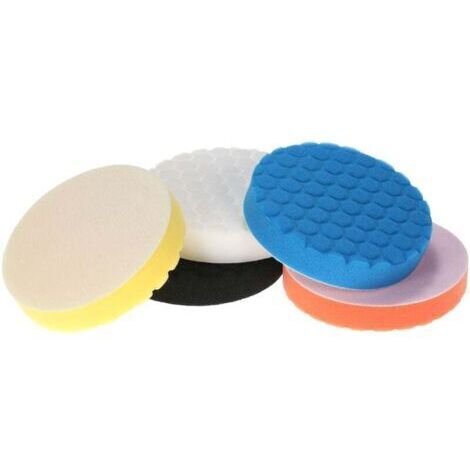 Polissage Pad, 5 Pièces 150mm/6 Pouces Éponge de Polissage Kit de Polissage pour Voiture Polisseur Tampon Pad/pour RO/DA Double Action polisseuse Polissage