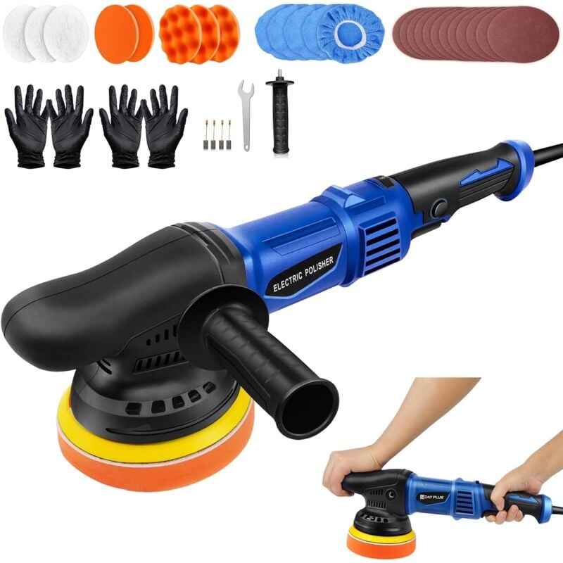 Lucn - Polisseuse, 920W Machine à polir polisseuse Sets, Polisseuse à double action, Lustreuse Polisseuse Voiture 6 vitesses réglables