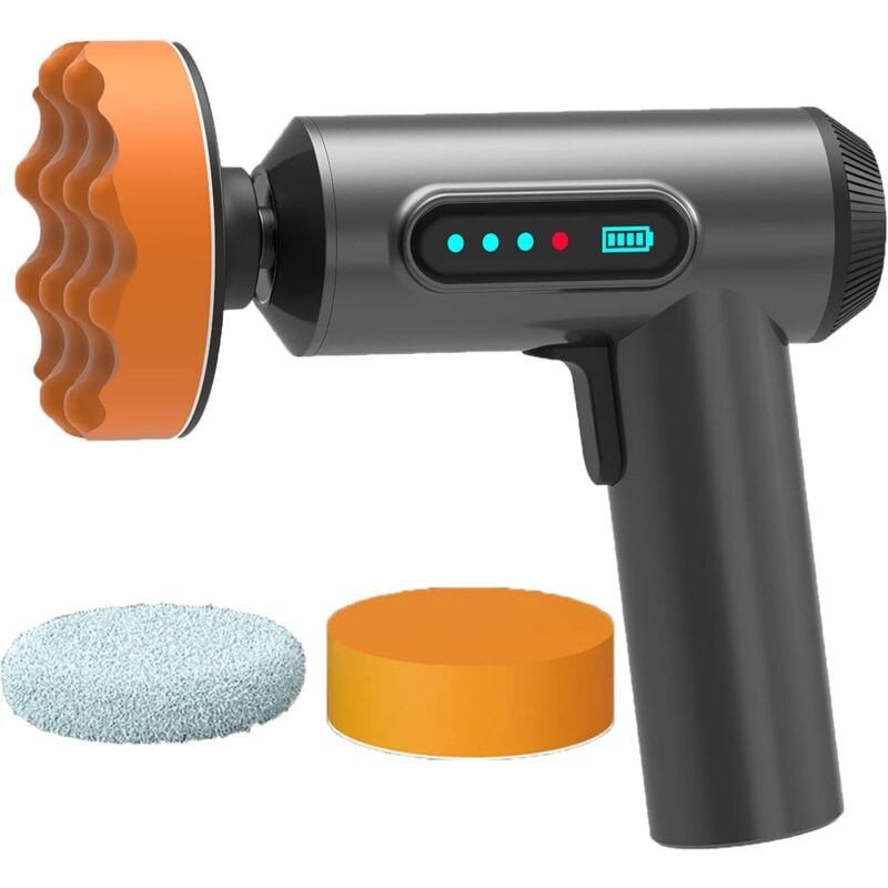 Polisseuse à cire portable avec tapis de polissage, polisseuse avec batterie au lithium 2000mah polisseuse sans brosse