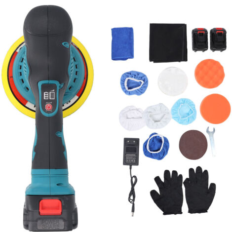 Polisseuse de voiture sans fil avec batterie au lithium 2800 à 5500 tr/min Kit de machine de polissage portable rechargeable à 6 vitesses pour les détails Prise UE AC100 240 V