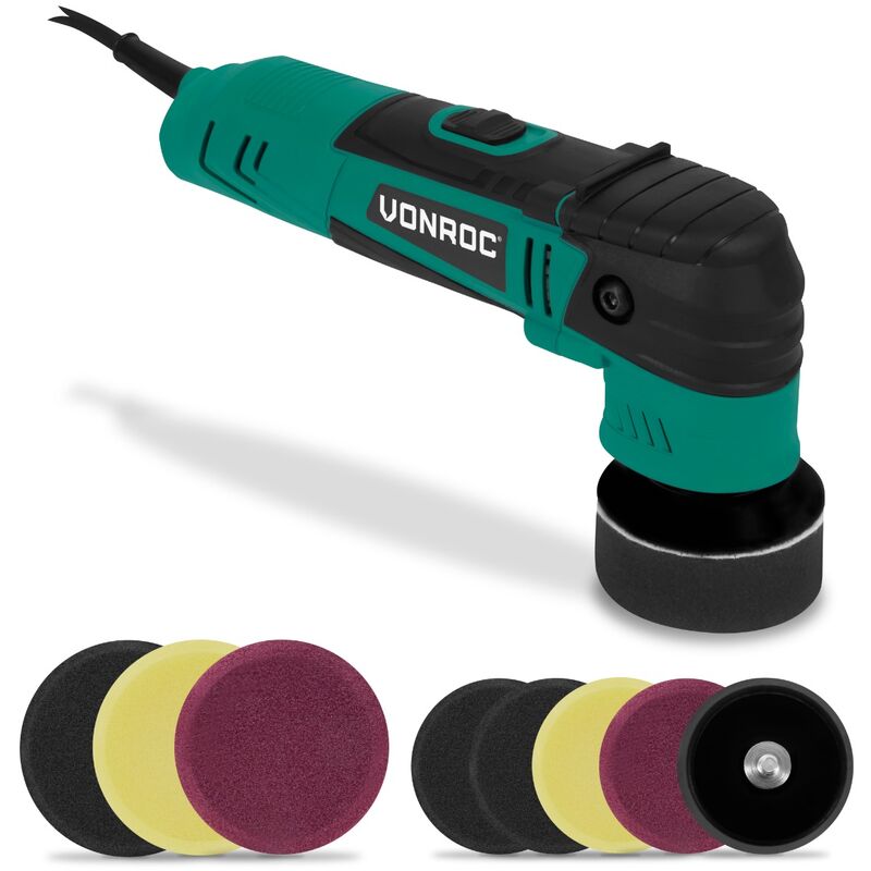 Polisseuse double action 400W– Ø50 & Ø75MM - 2 supports de polissage et 8 éponges de polissage - système électronique de démarrage progressif