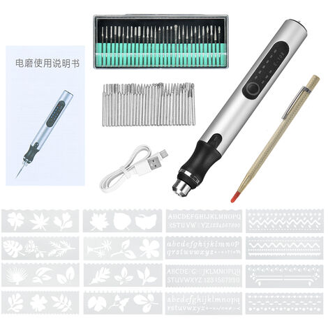 MAEREX Polisseuse électrique de précision extrême vitesse réglable 5000-18000 tr/min outil de gravure artisanale à double charge parfait pour les bijoux verre métal céramique créations de bricolage