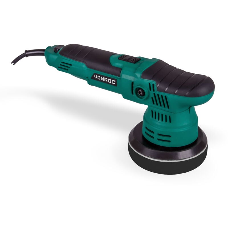 Polisseuse Excentrique 650W Vonroc Polisseuse 125 mm Double Action, Puissance Constante & Démarrage en Douceur - Disque de Polissage et Plateau de