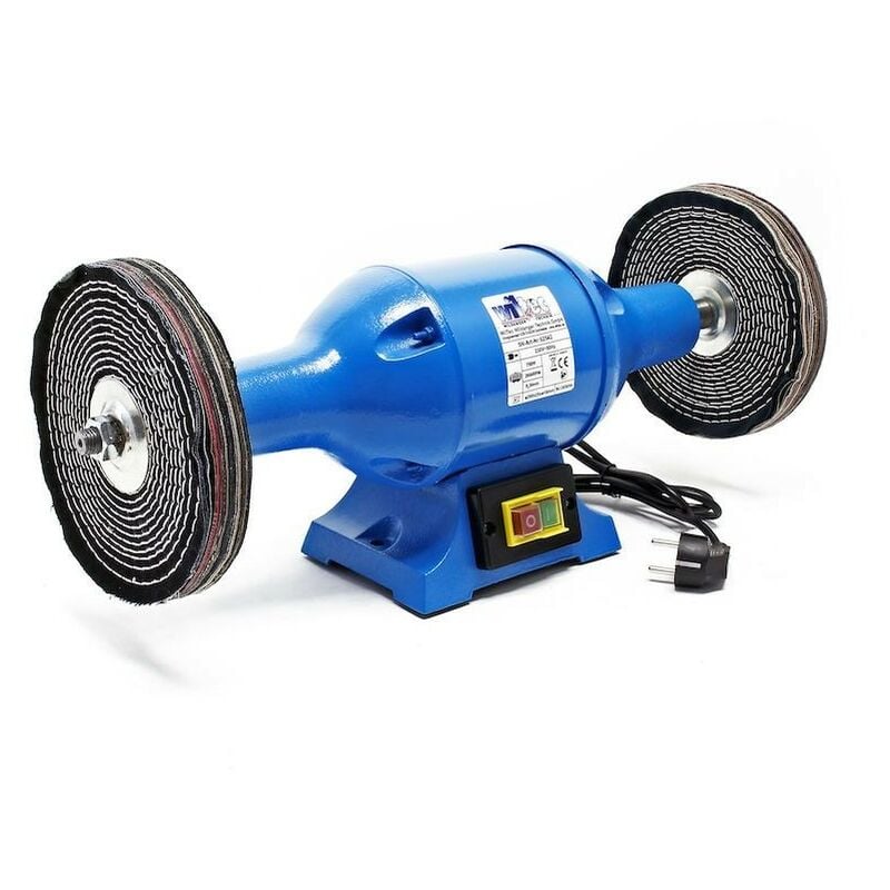 Polisseuse Machine à polir de 750W avec deux disques de polissage durs de Ø200mm x 25mm