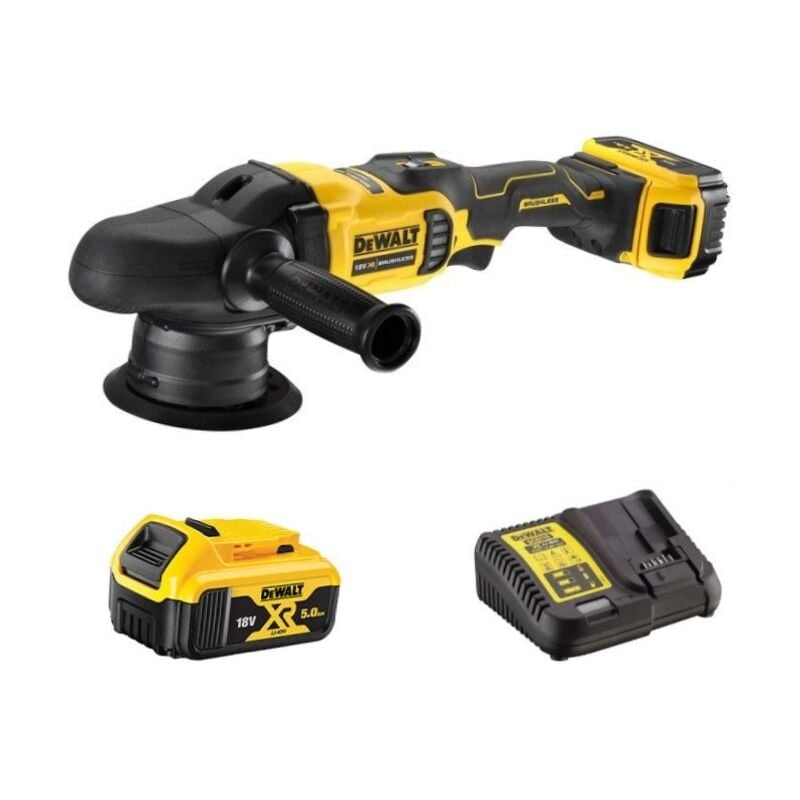 DCM848P2-QW Polisseuse orbitale xr 18V 125 mm 2 x 5 Ah Batteries + chargeur - Dewalt