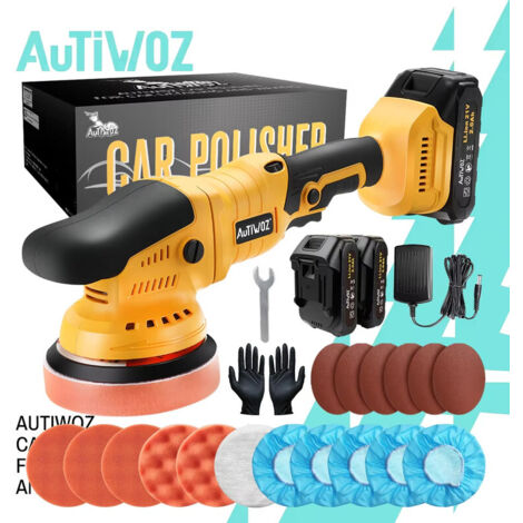 Polisseuse orbitale voiture 21V – 125 mm – 9 mm excentrique – 6 vitesses – 2800 à 5800 tr/min