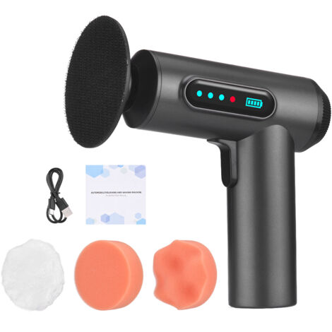 Polisseuse sans fil pour voiture, outil multifonction de 80 W pour le cirage, appareil portable pour la réparation des rayures sur la peinture, avec 3 disques de polissage