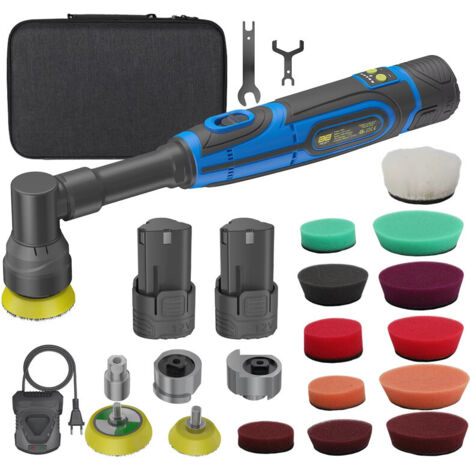 Polisseuse voiture mini 12V – kit sans fil – double action 3 mm / 12 mm – entretien carrosserie automobile