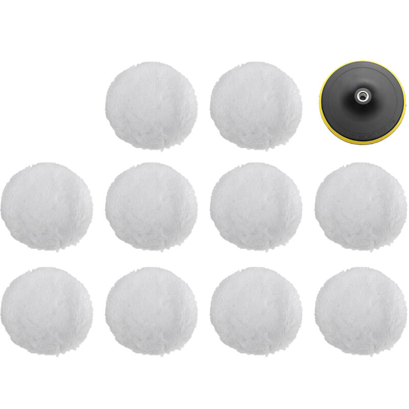 Polisseuse/polisseuse 7'' Bonnet et tampon en laine douce avec crochet et boucle pour le polissage/lustrage