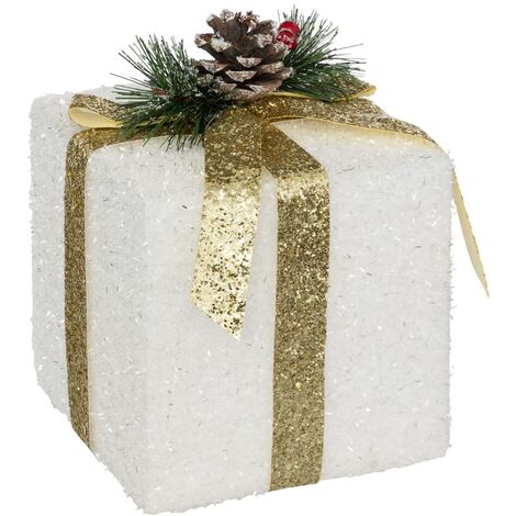 Polistirolo da regalo bianco e oro 15 cm - Feeric lights & christmas