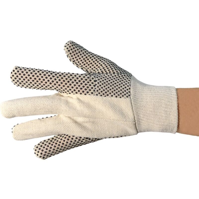 P/Dot Gloves 6OZ PALM-DOTS,8OZ Bk Sz 10 Men S K/W (PK12) - Sitesafe