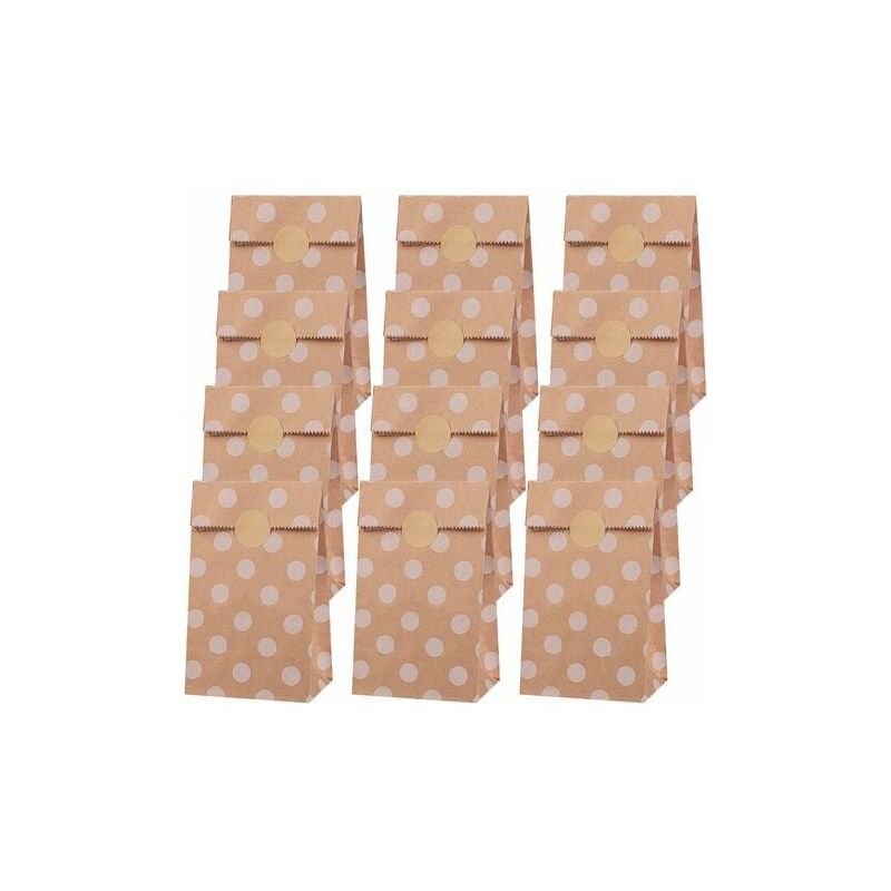 Polka Dot Kraft Paper Bags Sustainable Eco Friendly Everyday Lunch Bread Candy Bags lylm