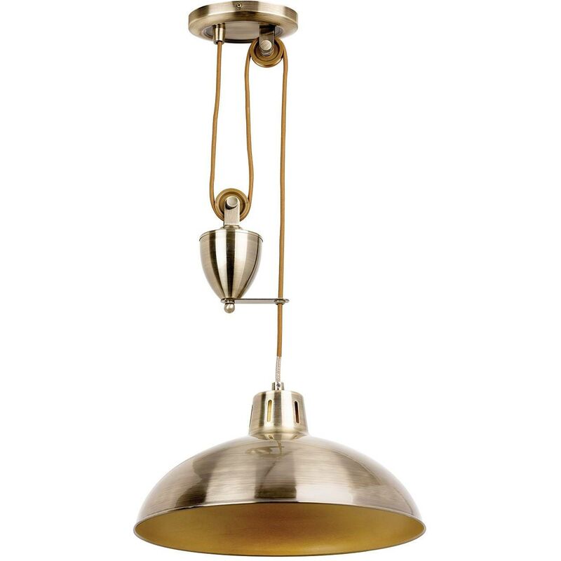 Endon Lighting - Endon Polka - Dome Ceiling Pendant Light Antique Brass, E27