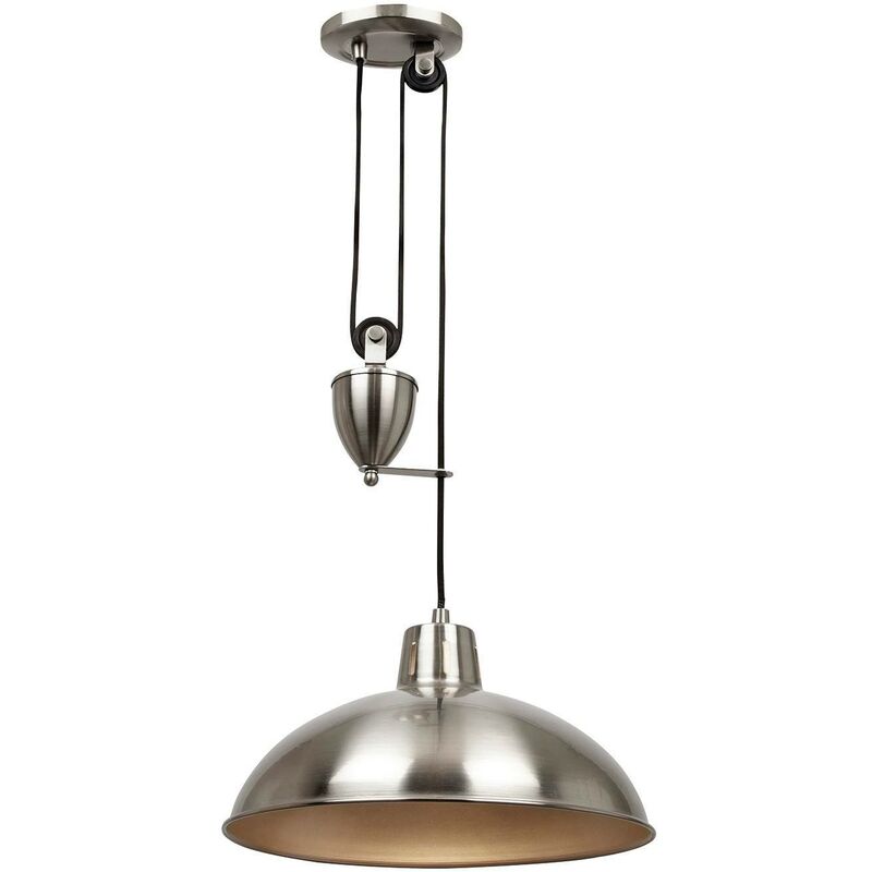 Endon Lighting - Endon Polka - Dome Ceiling Pendant Light Satin Nickel, E27