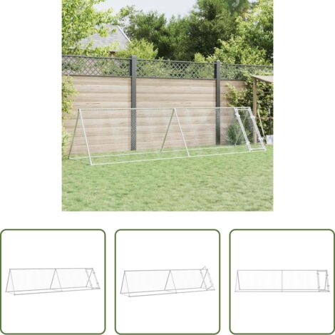 Pollaio esterno -  Gabbia per Polli Argento 400x105x91 cm in Acciaio Zincato