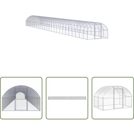 Pollaio esterno -  Pollaio per Esterni 3x24x2 m in Acciaio Zincato