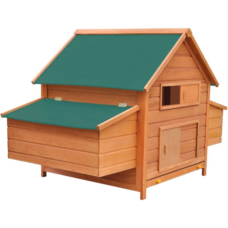 vidaXL Legno di Pino Pollaio allAperto con una Casetta di Cova Gabbia Polli vidaXL Legno di Pino Pollaio allAperto con una Casetta di Cova Gabbia Polli