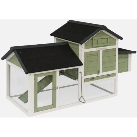 SWEEEK Pollaio in legno con recinto per 3 galline
