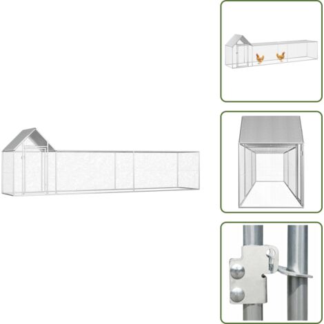 Pollaio per anatre - vidaXL Pollaio 5x1x1,5 m in Acciaio Zincato - Pollaio per oche