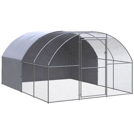 EASYCOMFORT Pollaio per Galline in Metallo Zincato con Copertura