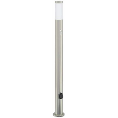 Pollerleuchte mit Sensor und Steckdose 110 cm Edelstahl IP44 vidaXL