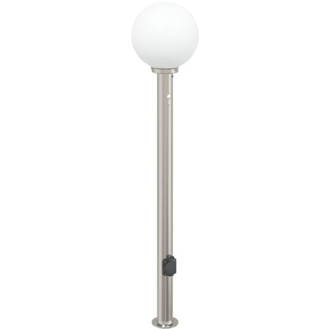 Pollerleuchte mit Sensor und Steckdose 120 cm Edelstahl IP44 vidaXL