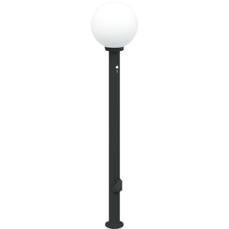 Pollerleuchte mit Sensor und Steckdose 120 cm Schwarz IP44 vidaXL