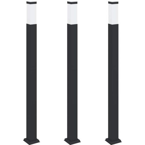 Pollerleuchten 3 Stk. 110 cm Schwarz IP44 vidaXL