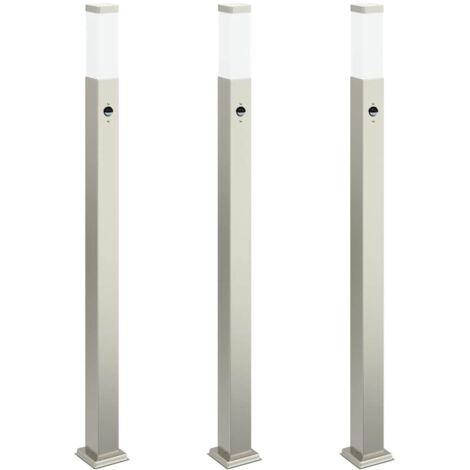 Pollerleuchten mit Sensor 3 Stk. 110 cm Edelstahl IP44 vidaXL