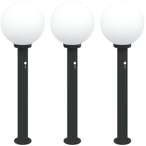 Pollerleuchten mit Sensor 3 Stk. 80 cm Schwarz IP44 vidaXL
