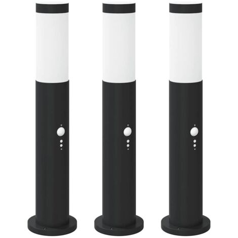 Pollerleuchten mit Sensor 3er 50 cm Edelstahl IP44 vidaXL